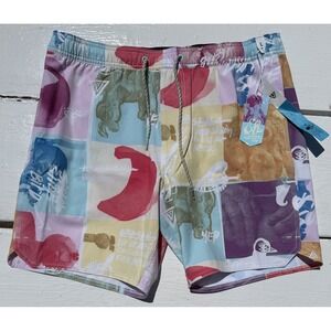 VISSLA TC Mud Flappers 16.5 Elastic Waist Board Shorts Swim Trunks - Men's Large